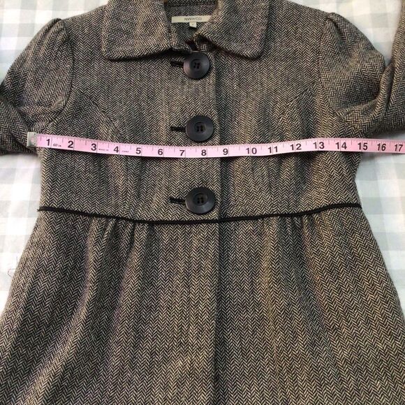 Rw & co. Wool Blazer crop empire wool blend blazer size 2 houndstooth - Picture 7 of 12